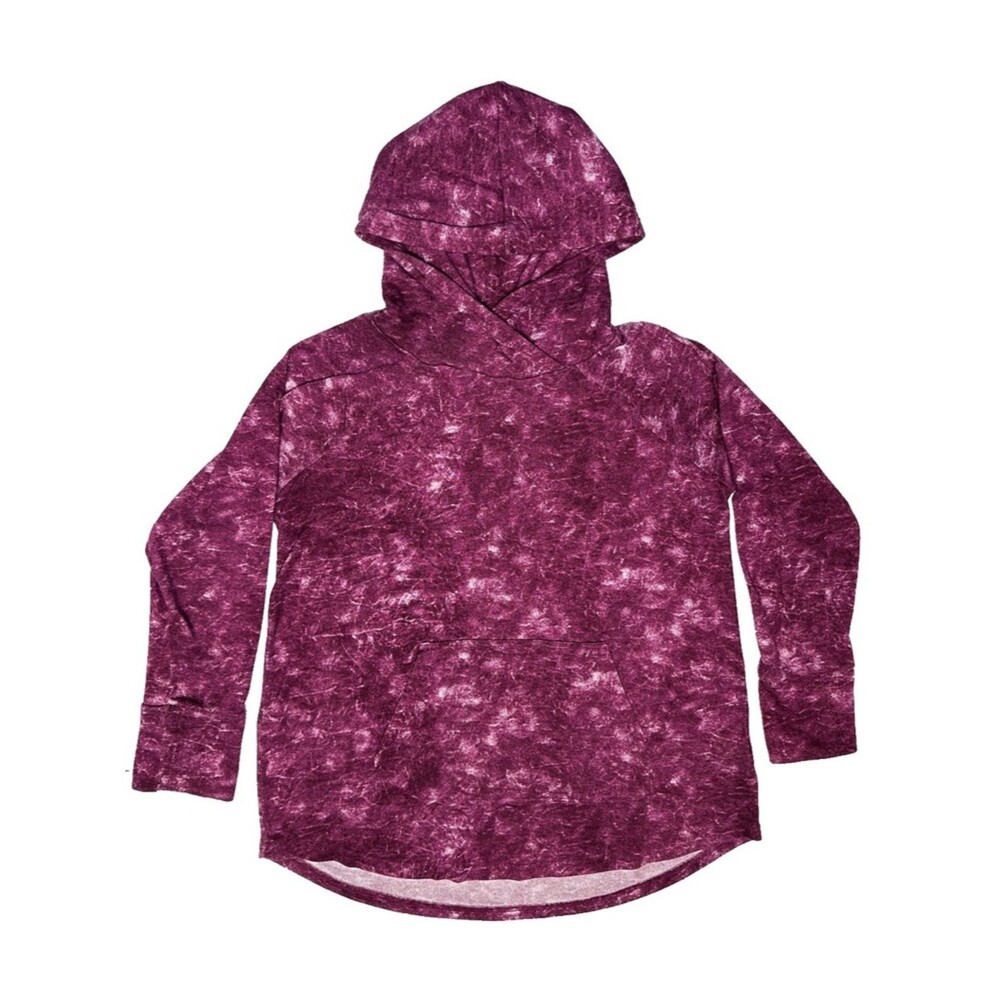 LuLaRoe Pink Purple Tie Dye Knit Pullover Hoodie Lounge Activewear Casual Large
